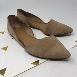 J. Crew Factory Zoe Suede D'Orsay Tan Flats 8